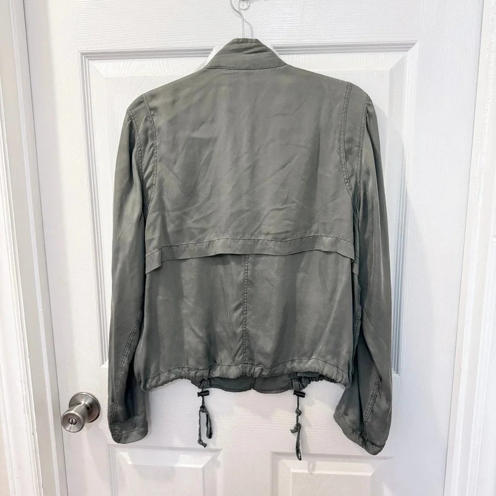 Rails Rowen Jacket Women Small Sage Green Collins Lightweight Utility Drawstring